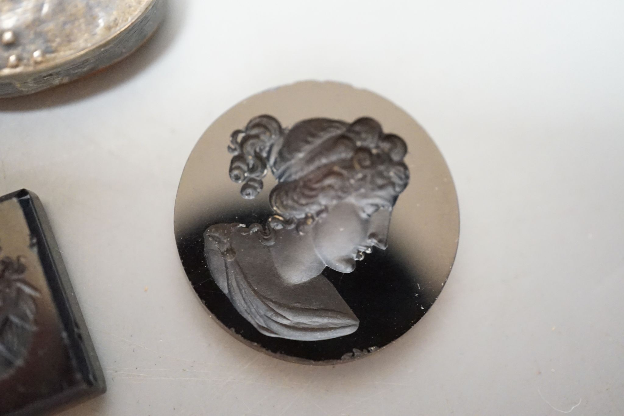 Three glass intaglios and an Islamic seal